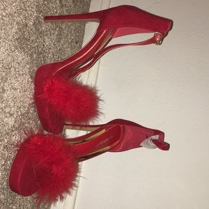 High heels , furry